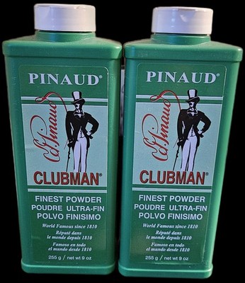 Clubman Pinaud Hair Cut Barber Salon Skin Body Finest Powder Flesh 9 oz White