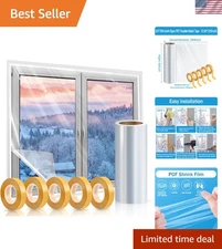 Window Insulation Kit, 63 × 394 Inch Plastic Window Coverings for Winter, Thicke