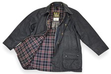 Barbour Beaufort Jacket Men's Vintage Wax A155 Navy Blue England Size C42/107cm