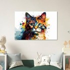 Abstract Bengal Cat Wall Art Canvas Unframed Print Art