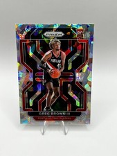 GREG BROWN III 2021-22 Prizm Cracked Ice Rookie Card RC #291 Blazers