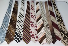 Mens Vintage Ties Lot of 10 Various Pattern, Designer and Years 60s, 70s, etc 