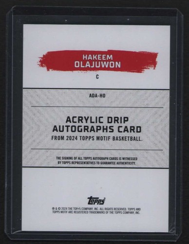 2023-24 Topps Motif Hakeem Olajuwon Acrílico Goteo Automático/25 Salón de la fama - Imagen 2 de 2