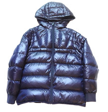 Lacoste Down Puffer Jacket Size 36 Blue Womens Full Zip Pockets Hooded