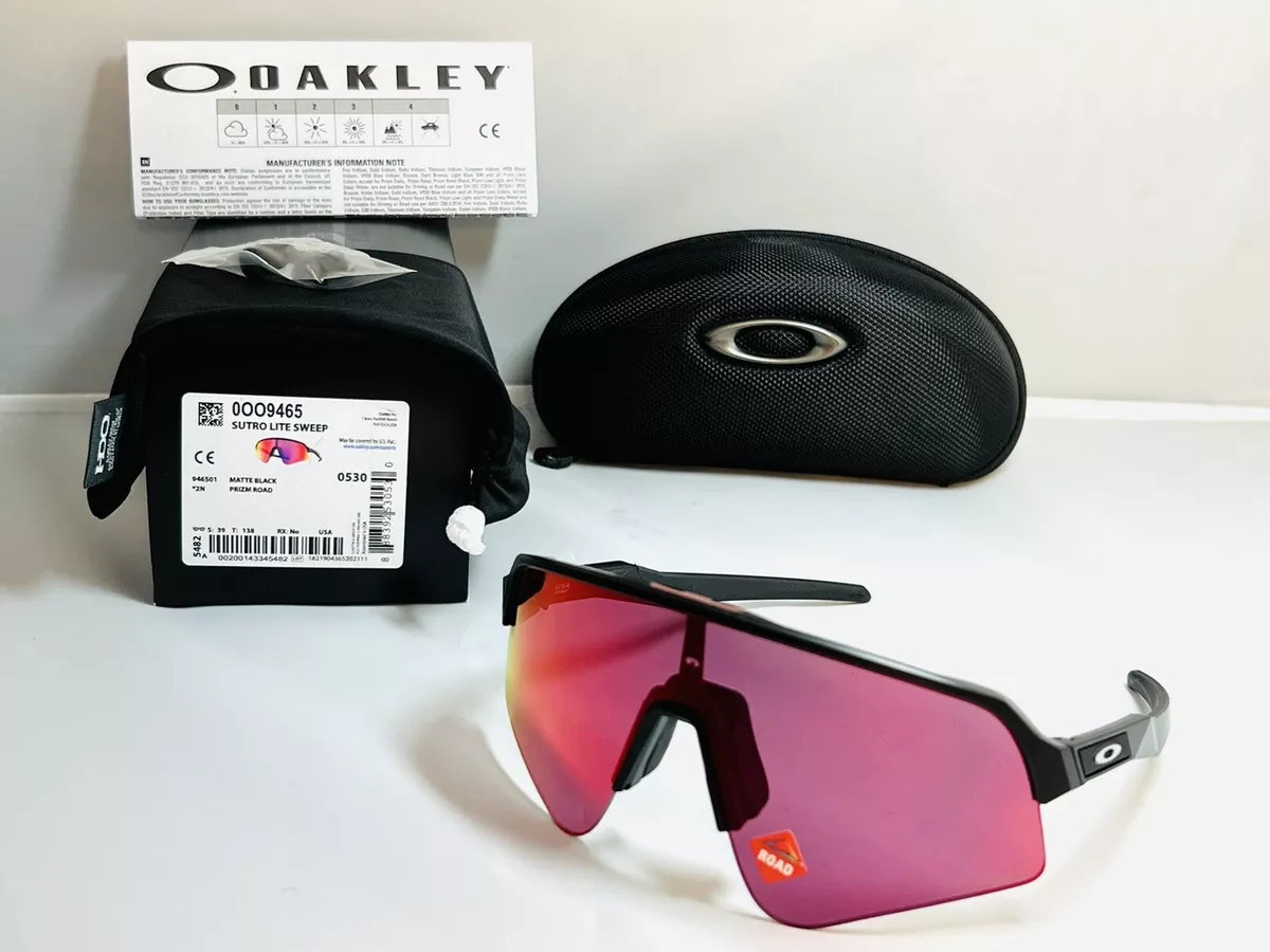 New Oakley Sutro Lite Sweep Sunglasses Shield Matte Black - Prizm Road Lens  -Red