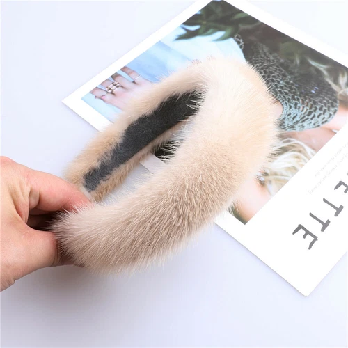 women's luxury100% mink fur headband real fur hair band Hair hoop - Picture 14 of 30