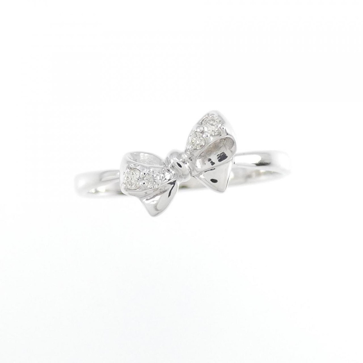 Authentic K10WG Ribbon Diamond Ring 0.04CT #246-000-376-0956 Authentic K10WG Ribbon Diamond Ring 0.04CT #246-000-376-0956