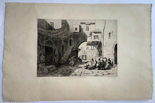 BEIRUT LEBANON 1863 CHARLES LONGUEVILLE LARGE UNUSUAL ANTIQUE ENGRAVED VIEW