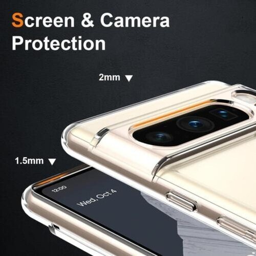 Pour Google Pixel 8 & 8 Pro Étui,Transparent Silicone Étui Téléphone & Écran - Photo 5 sur 16