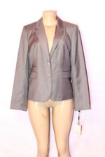 BRAND NEW CALVIN KLEIN GRAY WOVEN 2 BUTTON LONG SLEEVE BLAZER SIZE 8