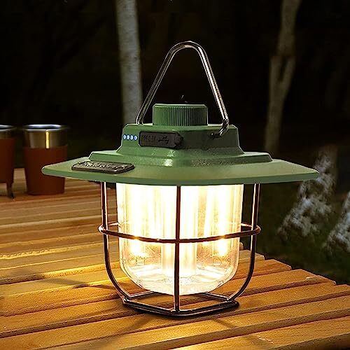 Lanterna Vintage LED per Giardino e Tavolo | Lampada Ricaricabile
