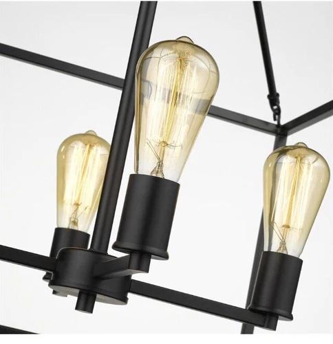 Golden Lighting Wesson 4-Light Black Transitional Cage Chandelier - Picture 2 of 6
