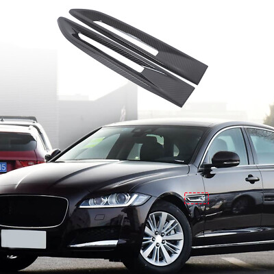 Real Carbon Fiber Side Air Vent Fender Trim For Jaguar F-pace XE XF X761 2016-20