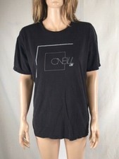Women's NWT O'NEILL Black/Grey Short Sleeve T-Shirt Size L