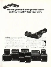 vtg 80s HOLMES AMPLIFIERS MAGAZINE AD Combo Amps PA Dyna Clip Plus Guitar Bass