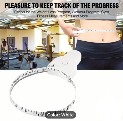 Körper Maßband Taille Abnehmen Hilfe Fett Einziehbar Fitness Gesundheit Weiß - Bild 2 von 6