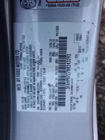 Medidor de velocímetro usado se adapta a: Ford Fusion Cluster 2008 MPH sin identificación del centro de mensajes Foto 2 de 4