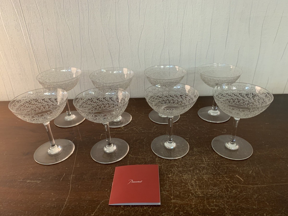 3 Champagne Glasses Model Rohan Crystal BACCARAT H: 11.5 Cm (Price