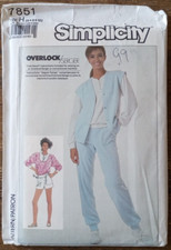 Vintage 80s Simplicity 7851 Sewing Pattern Knit Sweatshirt Shorts Joggers 6 8 10