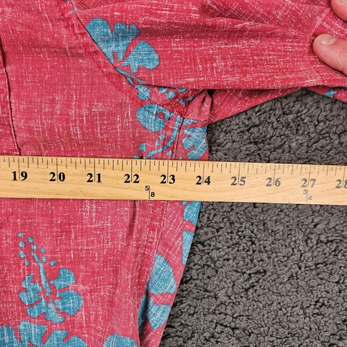 Reyn Spooner Hemd Herren Größe Medium rot Blumenmuster Hawaii Hawthorne Katze Knopfleiste - Bild 4 von 10