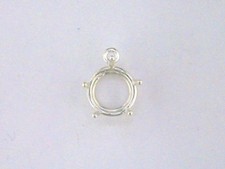 Round Deep 5 Prong Dangle Setting Sterling Silver