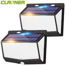 2Pack 468LED Solar Wall Lights 3500lm Motion Sensor Outdoor Garden Security Lamp