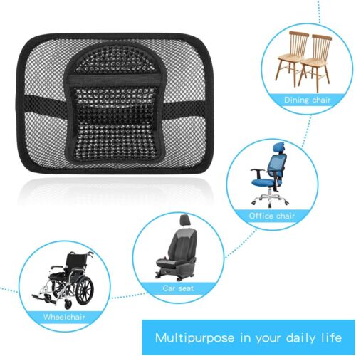 Universal Mesh Back Support Lumbar Brace For Car Office Seat Chair Cushion - Picture 2 of 7