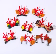 Christmas Hair Clips Elk Antler Ears Hairpin Bangs Duckbill Clip Hairstyle Tool