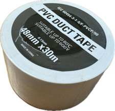PVC White Duct Tape 48mm x 30m Strong Seal Vent Hose Pipe Connector Tape