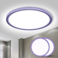 18W 6K Deckenleuchte Led Deckenlampe, IP44 Wasserfest Badlampe Rund Flach,2Lila
