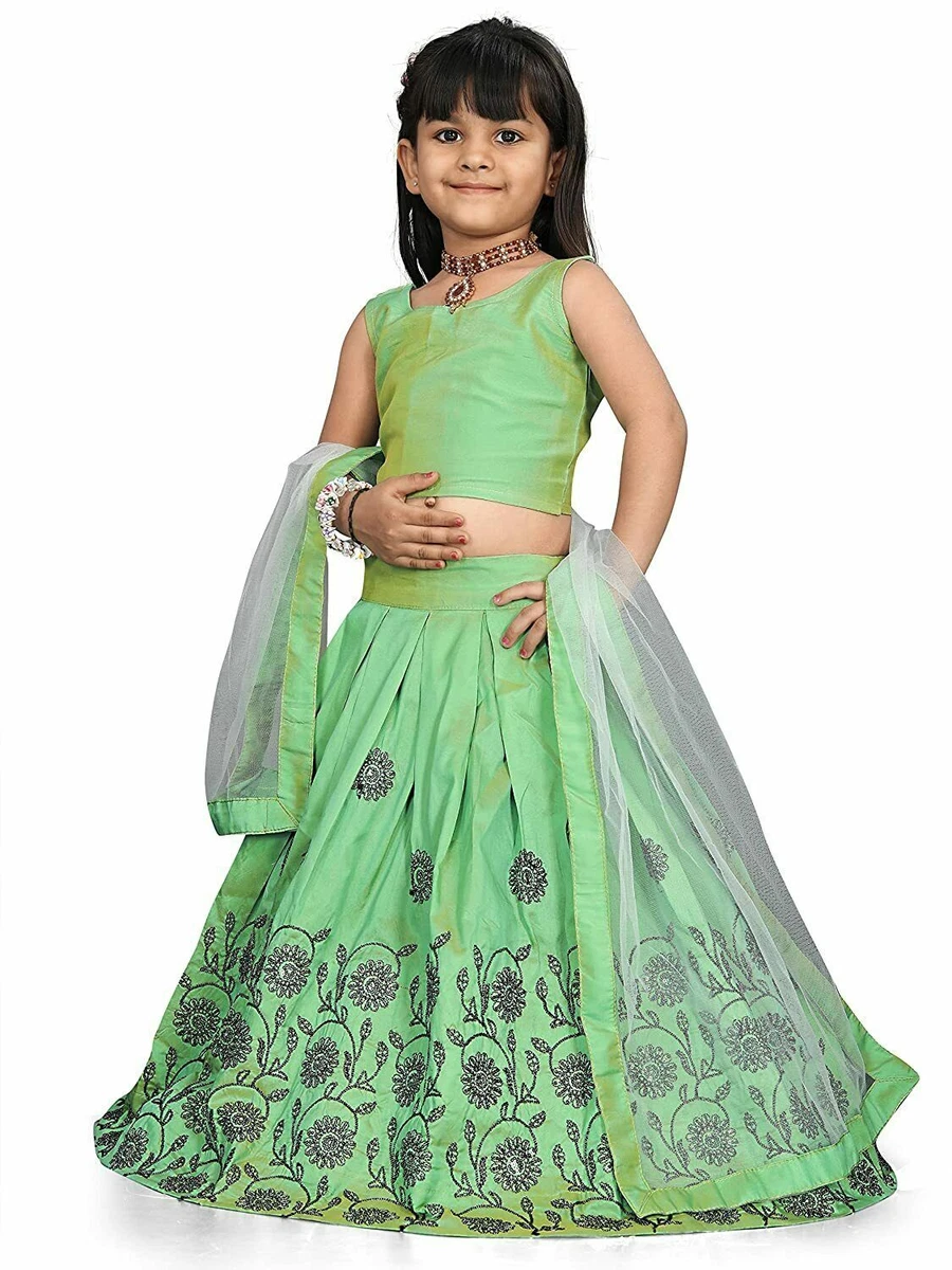 Girl's Taffeta Silk Readymade baby Lehenga Choli for Kid' ...
