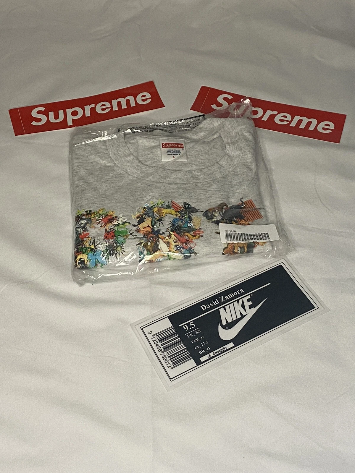 Supreme Toys T shirt Pile gris cendre taille L