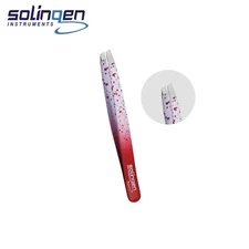 Professional Stainless Steel Slanted Eyebrow Tweezer for Precision Hair Removal