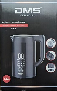 DMS DW - 1 Digitaler Designer Wasserkocher - 40-60-90 oder 100 Grad - schwarz