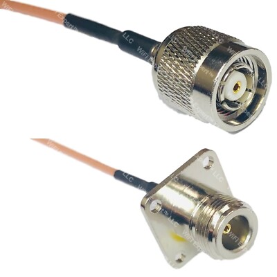 RG316 RP-TNC MALE to N FLANGE FEMALE RF Cable Rapid-SHIP LOT