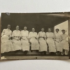 Antique RPPC Real Photograph Postcard Group Lovely Young Women On Porch