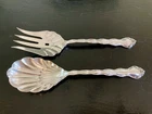 Tara Pattern Reed and Barton Sterling Silver Salad Serving Set Fork and Knife