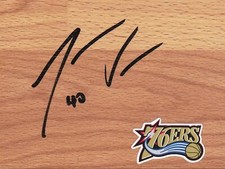 Philadelphia 76ers Jarvis Varnado Signed Floorboard COA 1