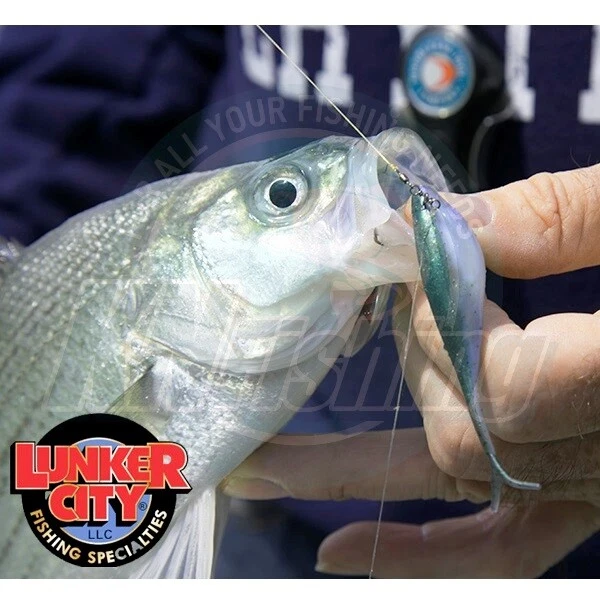 Señuelo de silicona suave LUNKER CITY FIN-S FISH 2,5' lubina giratoria agua dulce EE. UU. Foto 3 de 3