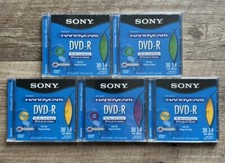  LOT OF 5 Sony Handycam DVD-R 30 Min 1.4GB,100xScratch Resistant Color Disc NEW