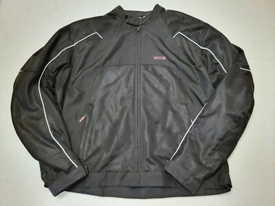 Vega Technical Gear Motorcycle Jacket Mens Large Black Armour Padded Vented 