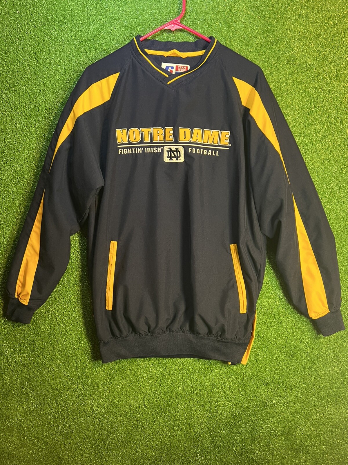 Notre Dame Fighting Irish Pullover Jacket Windbreaker Men's Small Russell NCAA