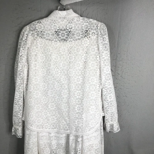 Vintage White Lace Skirt Set Womens Medium Fiary Feminine Victorian Western