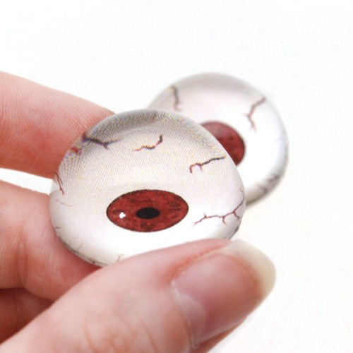 Pair High Dome Crazy Martian Half Sphere Glass Eyes for Taxidermy Jewelry Art - Picture 2 of 5