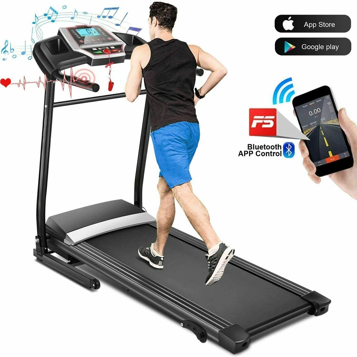3.25 hp portable folding electric treadmill hot sale