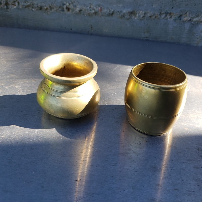 Lot of 2 vintage brass containers