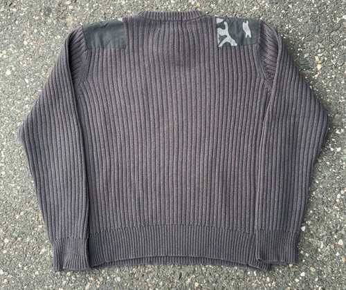 VTG Y2K Triple Five Soul Spellout Sweater Sz L Gray Chunky Knit Ribbed Camo - Picture 5 of 5