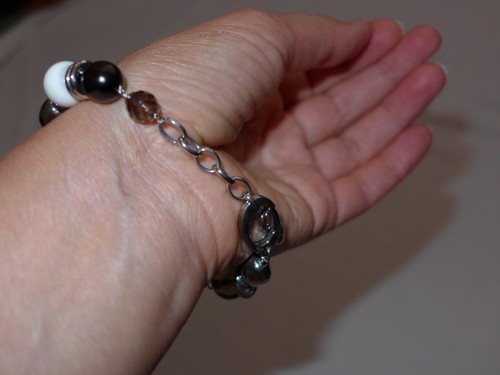 Fossil, Armband, Edelstahl versilbert, mit Perlen mehrfarbig - Bild 4 von 4