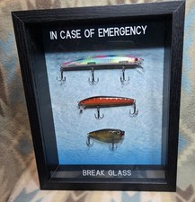 Fishing Lure Shadow Box Break Glass In Case Of Emergency Gift