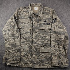 US Air Force Jacket Mens 46R ABU Digital Tiger Stripe Camo Propper Patches